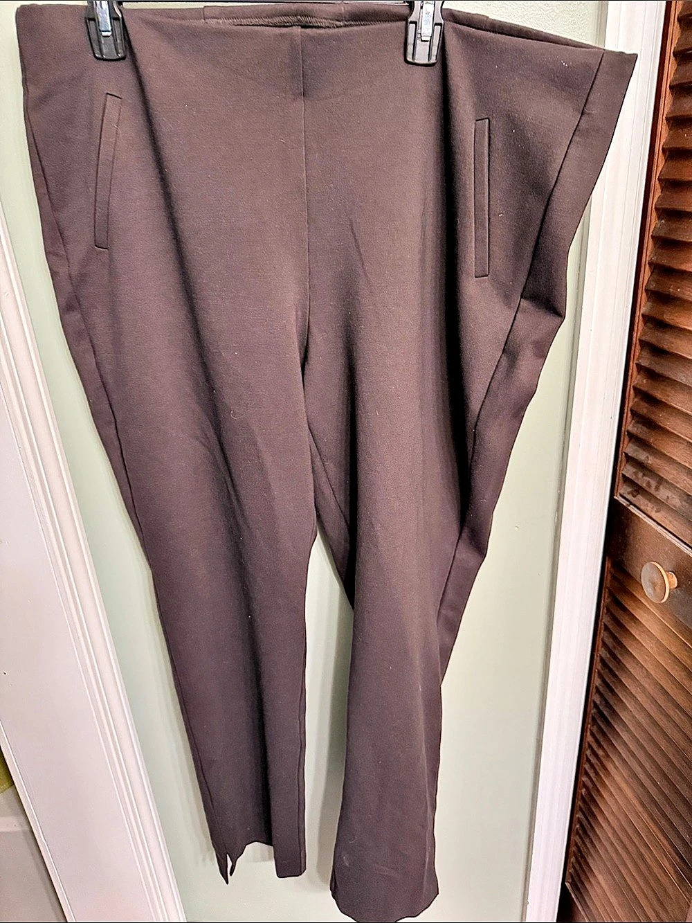 Chico's So Slimming Pull-On Pants Brown Waist 3.5